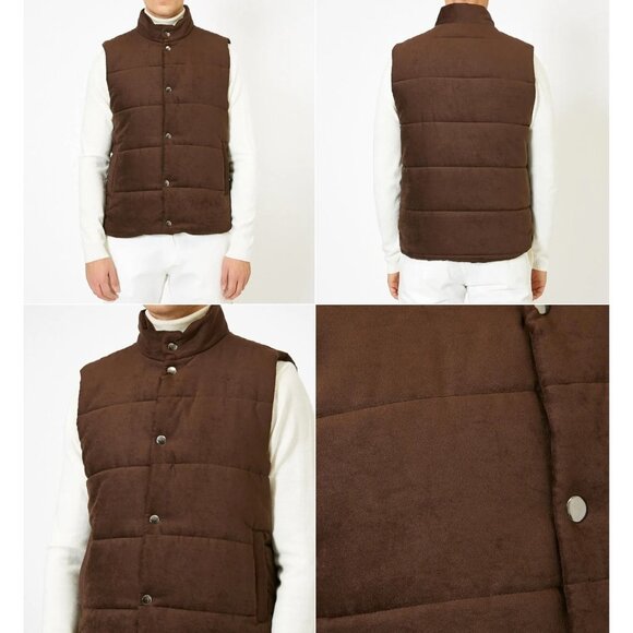 Current NET K128 Quilted Padded Brown Vest Puffer Men's M 4-6690 NWOT - Picture 3 of 11